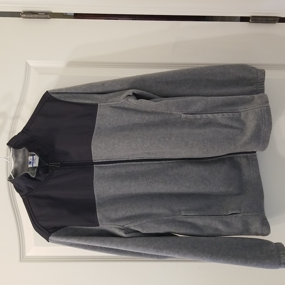 STARTER Grey and Navy Blue Lightweight Polar Fleece Jacket Size M